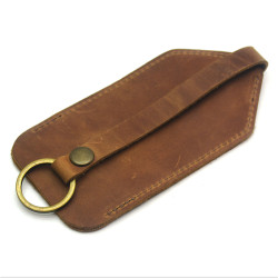 Ключниця шкіряна Крейзі Zoo-hunt світло коричнева 1056