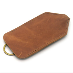 Ключниця шкіряна Крейзі Zoo-hunt світло коричнева 1056