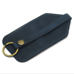 Ключниця шкіряна Крейзі Zoo-hunt синя 1056