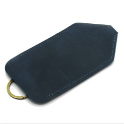 Ключниця шкіряна Крейзі Zoo-hunt синя 1056