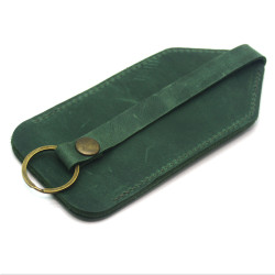 Ключниця шкіряна Крейзі Zoo-hunt зелена 1056