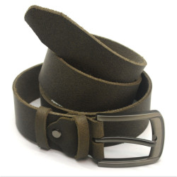 Ремінь чоловічий шкіра Ретро 4 см 90 см Zoo-hunt сірий 7204-с