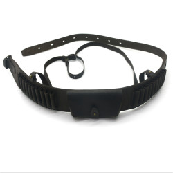 Патронташ на пояс Shot на 20 патронів нарізні Zoo-hunt відкритий з кішенею шкіра коричневий 21003/2