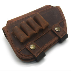 Чохол на приклад Shot з підвищенням Zoo-hunt на кнопках шкіряний коньяк 21008/3