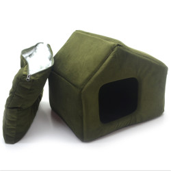 Будиночок для малих собак та котів Zoo-hunt Бліц хакі  №1 40х33х35 см