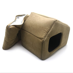 Будиночок для малих собак та котів Zoo-hunt Бліц коричневий  №1 40х33х35 см