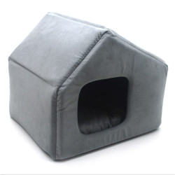 Будиночок для малих собак та котів Zoo-hunt Бліц сірий  №1 40х33х35 см