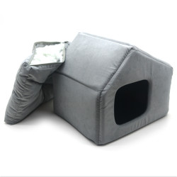 Будиночок для малих собак та котів Zoo-hunt Бліц сірий  №1 40х33х35 см
