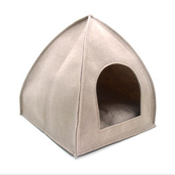 Будинок для котів та малих порід собак Zoo-hunt з фетра Джейн №1 35х35х36 см бежевий