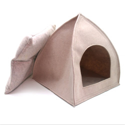 Будинок для котів та малих порід собак Zoo-hunt з фетра Джейн №1 35х35х36 см бежевий