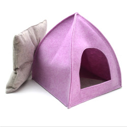 Будинок для котів та малих порід собак Zoo-hunt з фетра Джейн №1 35х35х36 см рожевий