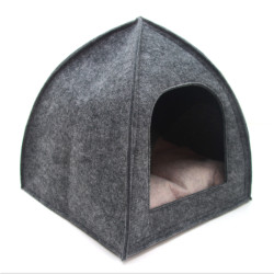 Будинок для котів та малих порід собак Zoo-hunt з фетра Джейн №1 35х35х36 см сірий