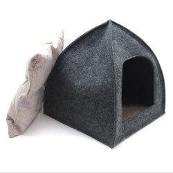 Будинок для котів та малих порід собак Zoo-hunt з фетра Джейн №1 35х35х36 см сірий