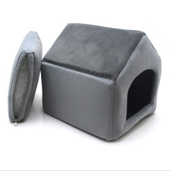 Хатка для собак і котів Zoo-hunt Елегант сіра  №1 300х330х330 мм