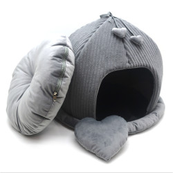 Хатка юрта для котів і малих собак Zoo-hunt Геросс №1 37х37х33 см сірий