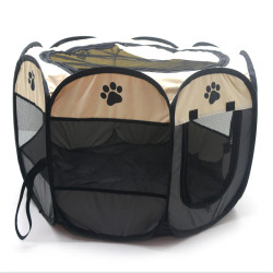 Манеж для котів та собак переносний складний вол'єр для домашніх тварин 73х73х43 см сірий