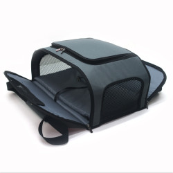 Авіа-Сумка переноска Zoo-hunt для котів та малих порід собак №3 40х55х23 см сіра