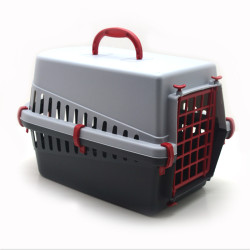 Переноска для транспортування собак та котів 50х32х32 см Zoo-hunt пластикова сіра