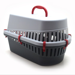 Переноска для транспортування собак та котів 50х32х32 см Zoo-hunt пластикова сіра