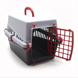 Переноска для транспортування собак та котів 50х32х32 см Zoo-hunt пластикова сіра