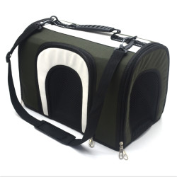 Дорожня сумка-тунель для малих собак та котів Zoo-hunt Бадо L №3 29х47х32 см зелена