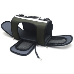 Дорожня сумка-тунель для малих собак та котів Zoo-hunt Бадо L №3 29х47х32 см зелена