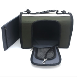 Дорожня сумка-тунель для малих собак та котів Zoo-hunt Бадо L №3 29х47х32 см зелена