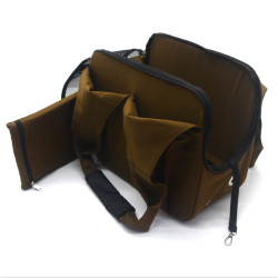 Сумка переноска для малих порід собак та котів Zoo-hunt Корс S 20х39х30 см коричнева