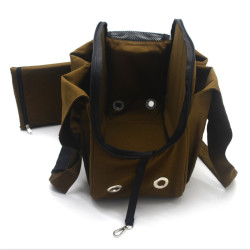 Сумка переноска для малих порід собак та котів Zoo-hunt Корс S 20х39х30 см коричнева