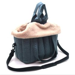 Сумка-лежак для котів та малих собак Zoo-hunt Комфорт L №3 55х30х40 см джинс