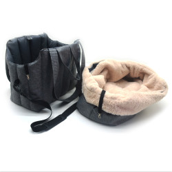 Сумка-лежак для котів та малих собак Zoo-hunt Комфорт L №3 55х30х40 см сіра