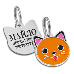 Емальований Адресник BronzeDog Котик Помаранчевий  S(95314) 