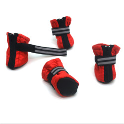 Черевички для собак та котів Zoo-hunt Фліс червоні  міні 3х4х7,5 см