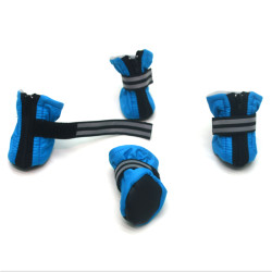 Черевички для собак та котів Zoo-hunt Фліс блакитні  міні 3х4х7,5 см