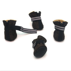 Черевички для собак та котів Zoo-hunt Фліс коричневі  міні 3х4х7,5 см