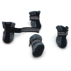 Черевички для собак та котів Zoo-hunt Фліс сірі  міні 3х4х7,5 см