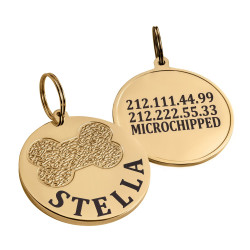 Адресник для Собак BronzeDog з Латуні з Позолотою Кісточка  S(95013) 