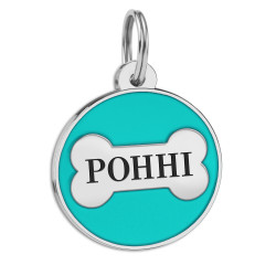 Емальований Адресник BronzeDog Кісточка для Собак Бірюзовий  M(946113) 