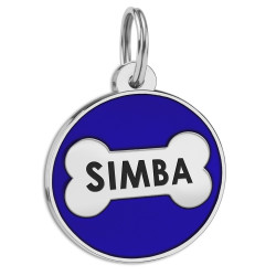 Емальований Адресник BronzeDog Кісточка для Собак Синій  M(94612) 