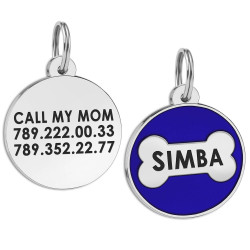 Емальований Адресник BronzeDog Кісточка для Собак Синій  M(94612) 