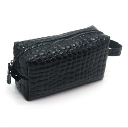 Косметичка Zoo-hunt з екошкіри Кеті 18х10х7 см чорний крокодил лак 1252