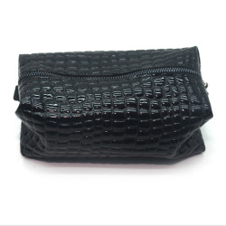 Косметичка Zoo-hunt з екошкіри Лаура 22х11х11 см чорний крокодил 1251