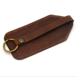 Ключниця шкіряна Крейзі Zoo-hunt коньяк 1056