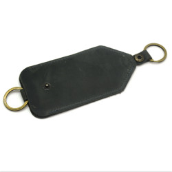 Ключниця шкіряна Крейзі Zoo-hunt сіра 1056