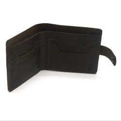 Гаманець шкіряний №2 Крейзі Zoo-hunt коричневий 1070