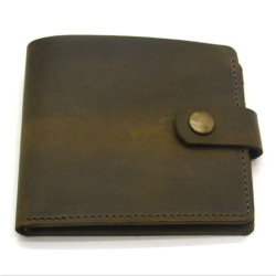 Гаманець шкіряний №2 Крейзі Zoo-hunt оливковий 1070