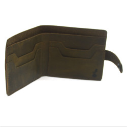 Гаманець шкіряний №2 Крейзі Zoo-hunt оливковий 1070