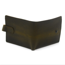 Гаманець шкіряний №2 Крейзі Zoo-hunt оливковий 1070