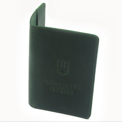 Обкладинка для документів Zoo-hunt шкіра Крейзі Військовий квиток зелена 5179/з