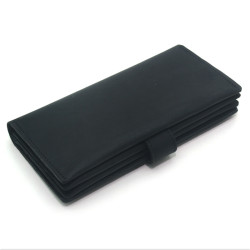 Гаманець Zoo-hunt великий на кнопці з замочком шкіра Крейзі чорний 1108